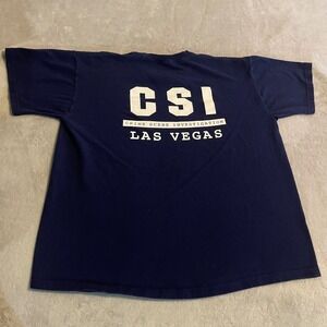 Vintage Las Vegas T-Shirt Crime Scene Investigation CSI TV Show Navy Blue Men XL